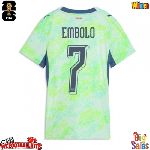Switzerland Breel Embolo #7 Replica Away Stadium Shirt for Women World Cup 2026 Short Sleeve
